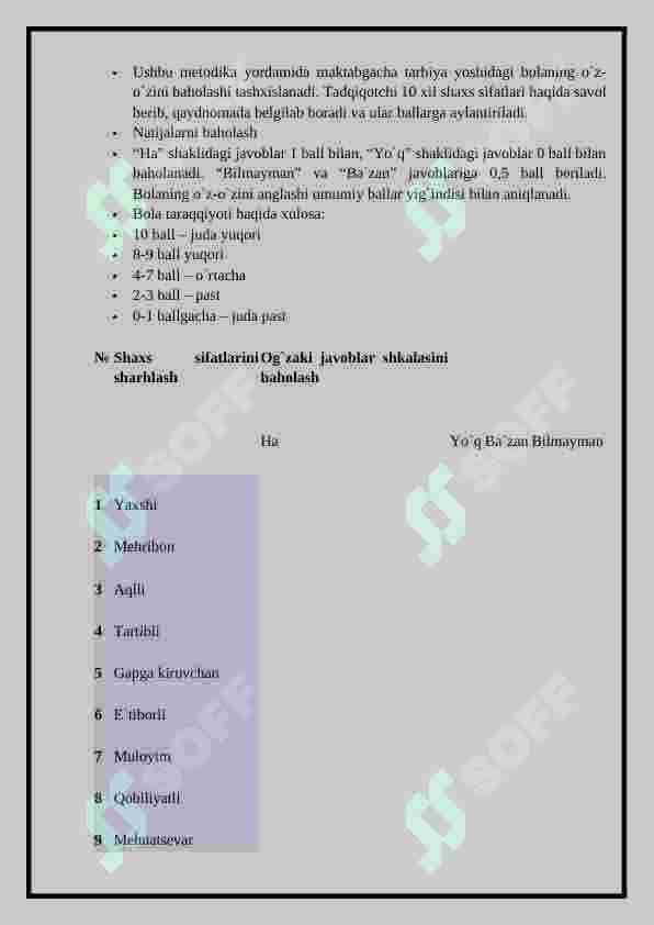 Shaxsni o`rganish metodlari 3