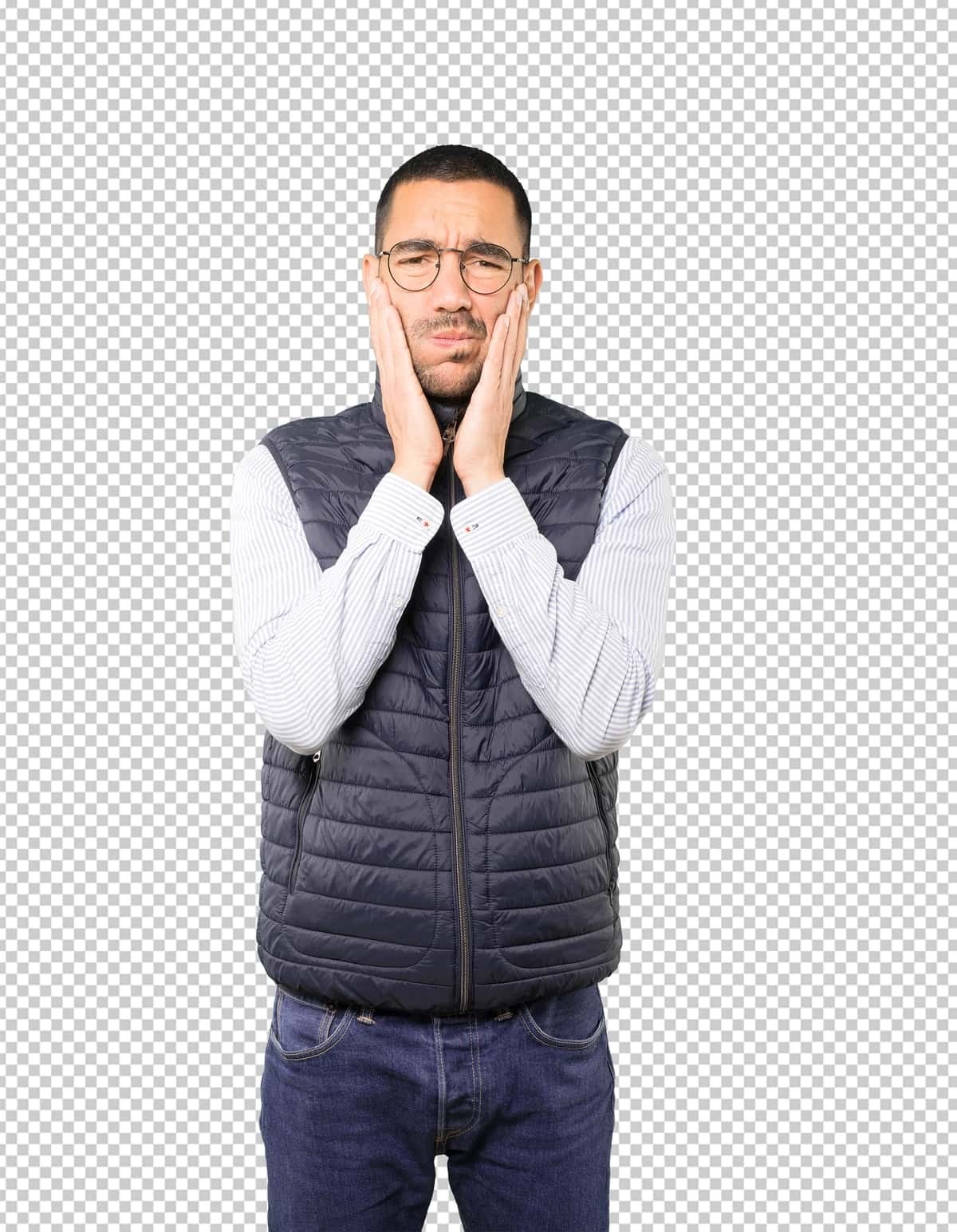 Xavotirlangan yigit imo-ishora bilan yengillik qilmoqda | Concerned young man doing gesture relief 1
