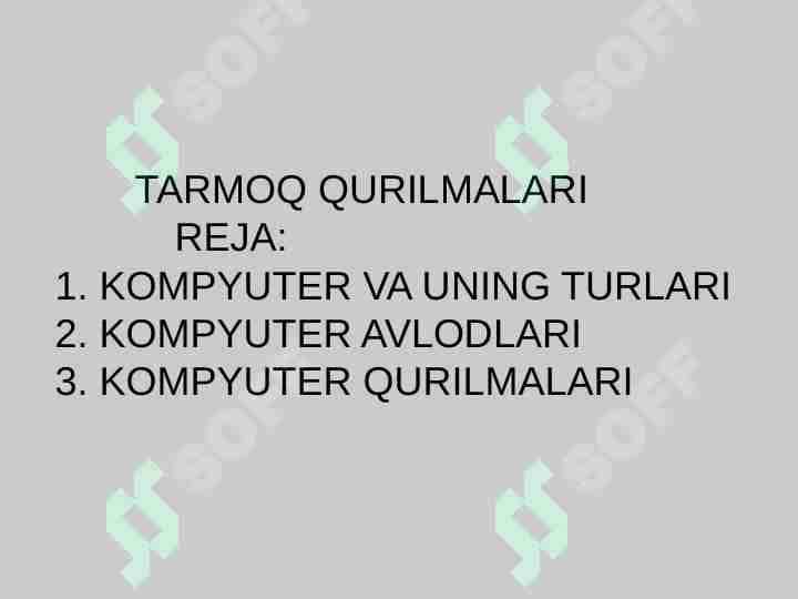 TARMOQ QURILMALARI