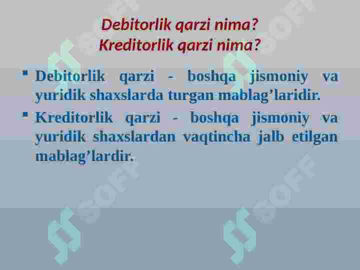 Debitorlik va kreditorlik qarzlarining tahlili 3