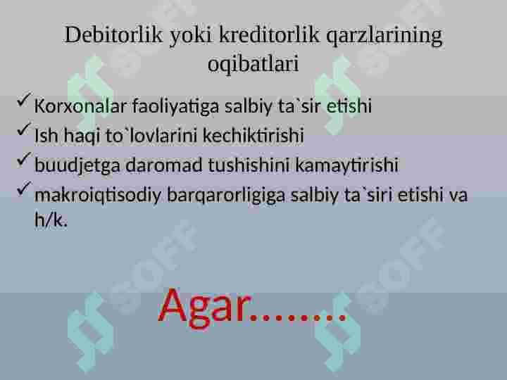 Debitorlik va kreditorlik qarzlarining tahlili 6