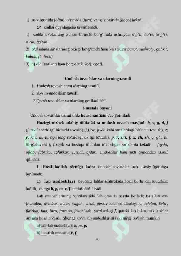 Ona tilining vokalizmi va konsonantizmi 4