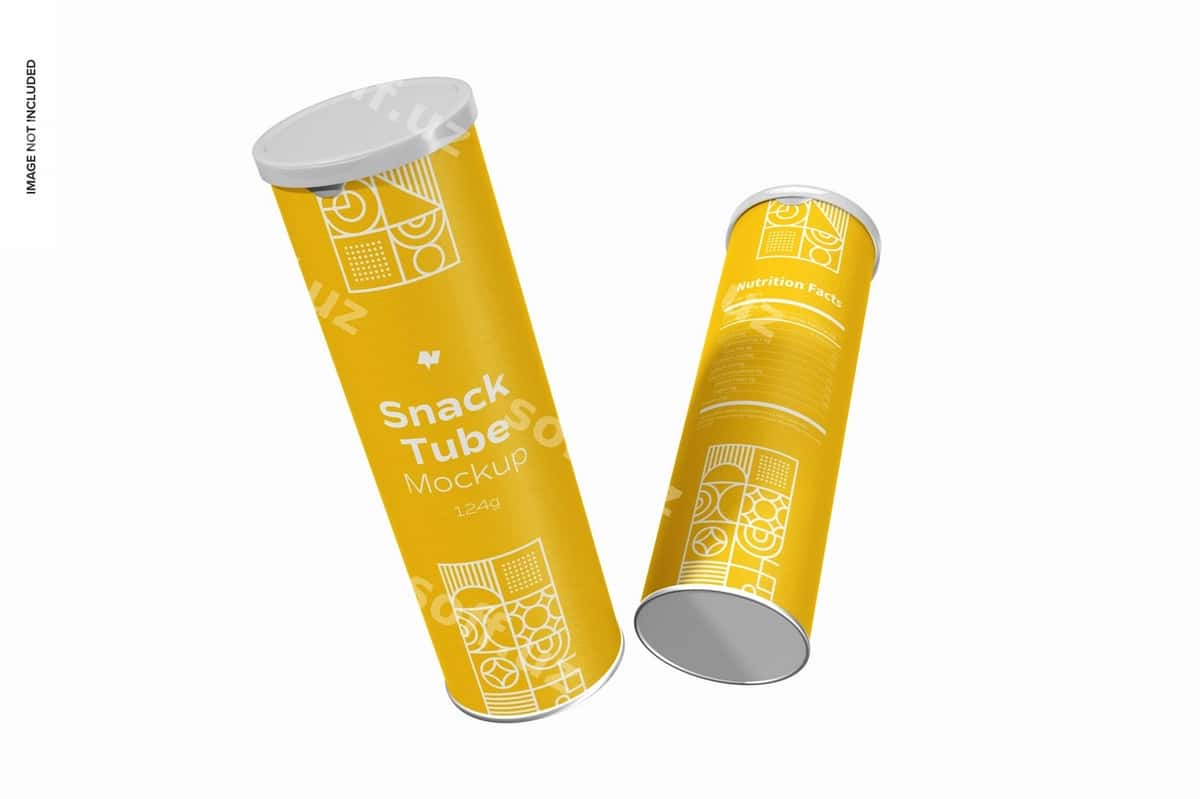 124g snek tuba suzuvchi model | 124g snack tube mockup floating 1