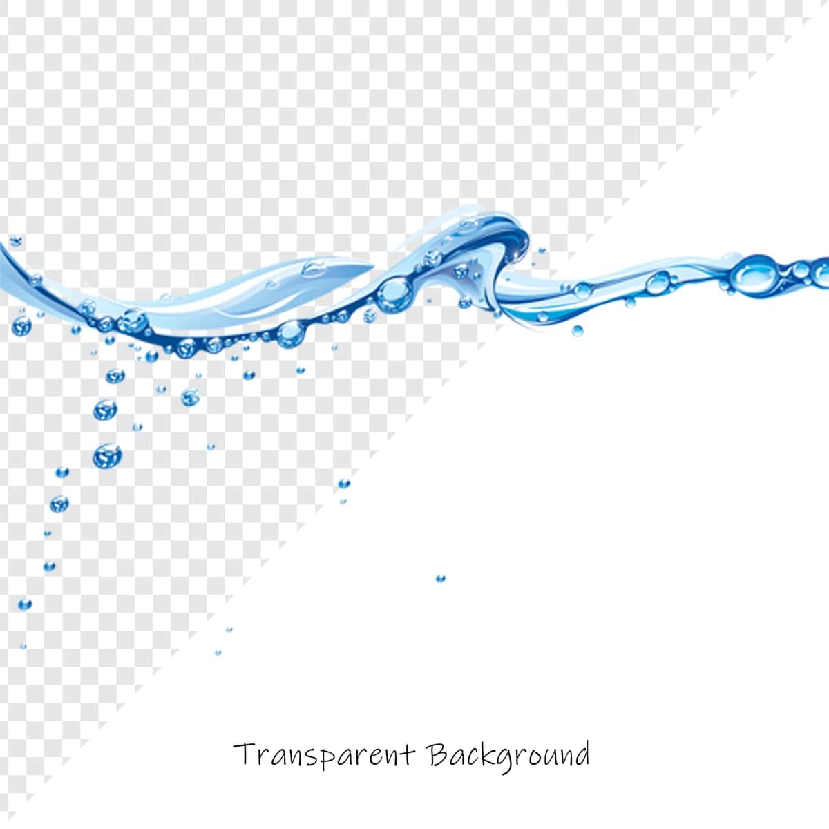 Pufakchali shaffof suv to'lqini | Transparent water wave with bubbles 1