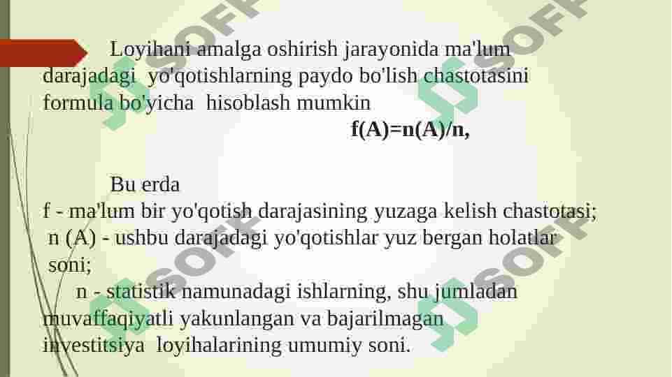 RISK TUSHUNCHASI HAQIDA MA'LUMOT 5