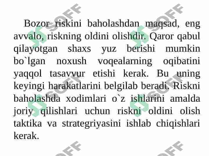 Bozor risklari haqida tushuncha 8
