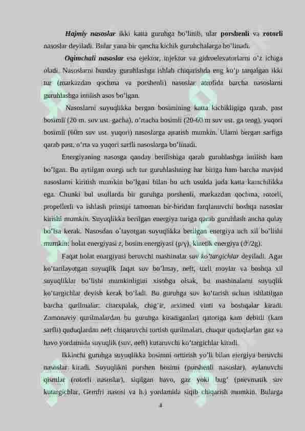 GIDROMASHINALAR HAQIDA UMUMIY MA’LUMOTLAR 4