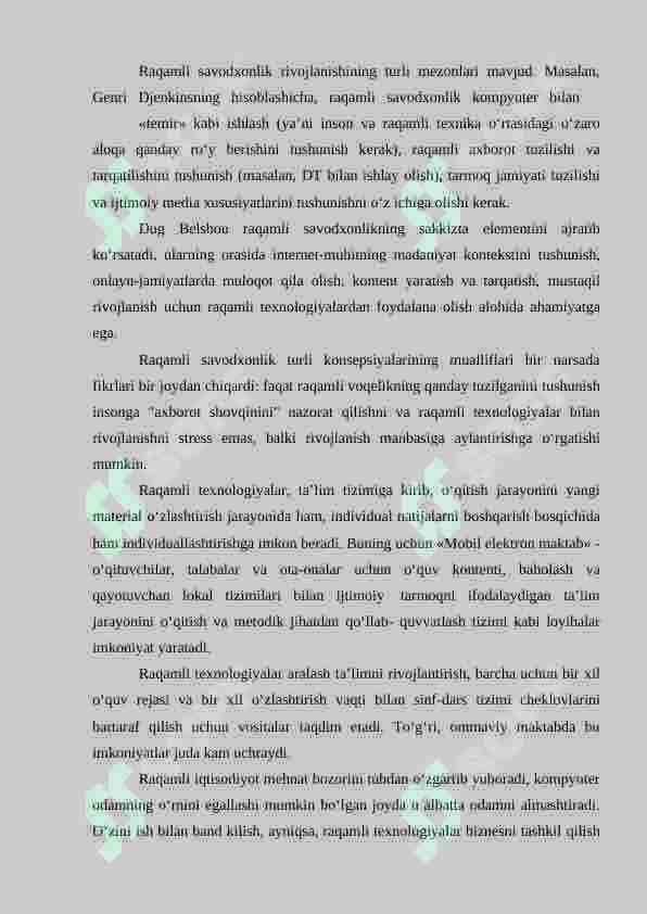 RAQAMLI TA'LIM PLATFORMALARINI RIVOJLANTIRISH 8