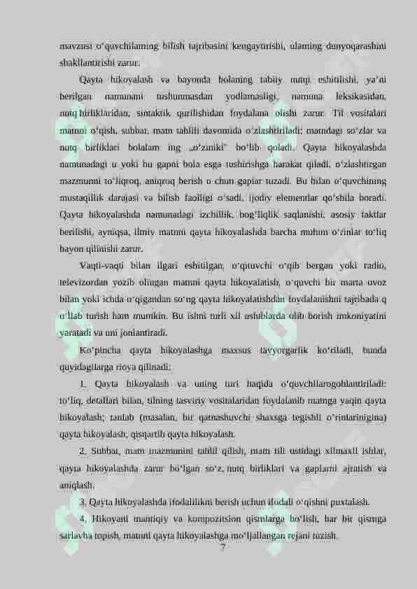2-3 sinfda bayon uchun material to‘plash  va ishlash 7