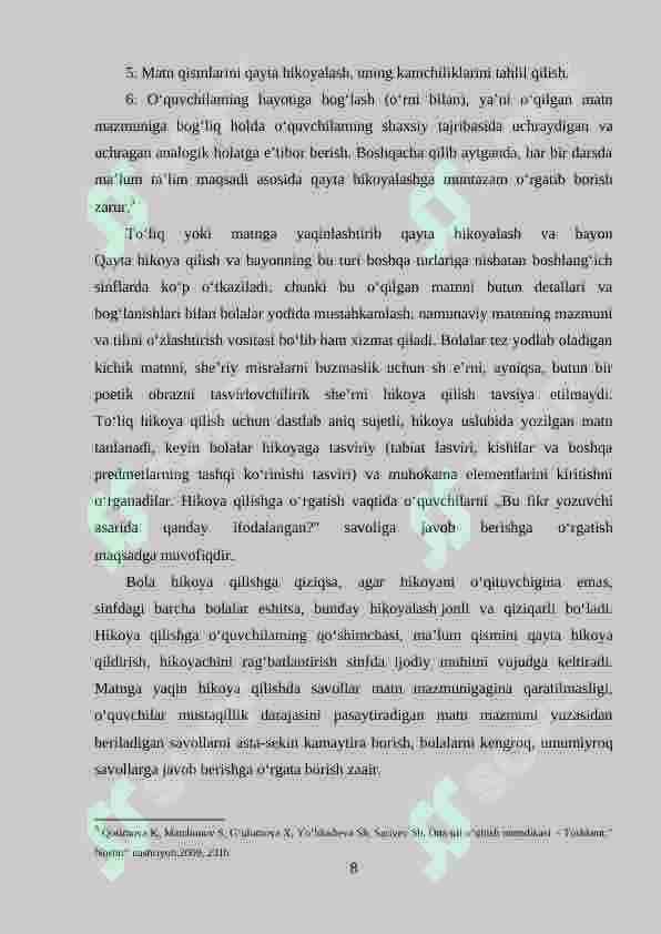 2-3 sinfda bayon uchun material to‘plash  va ishlash 8