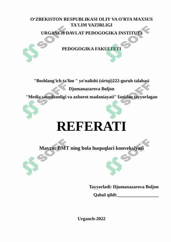 BMT ning bola huquqlari konveksiyasi