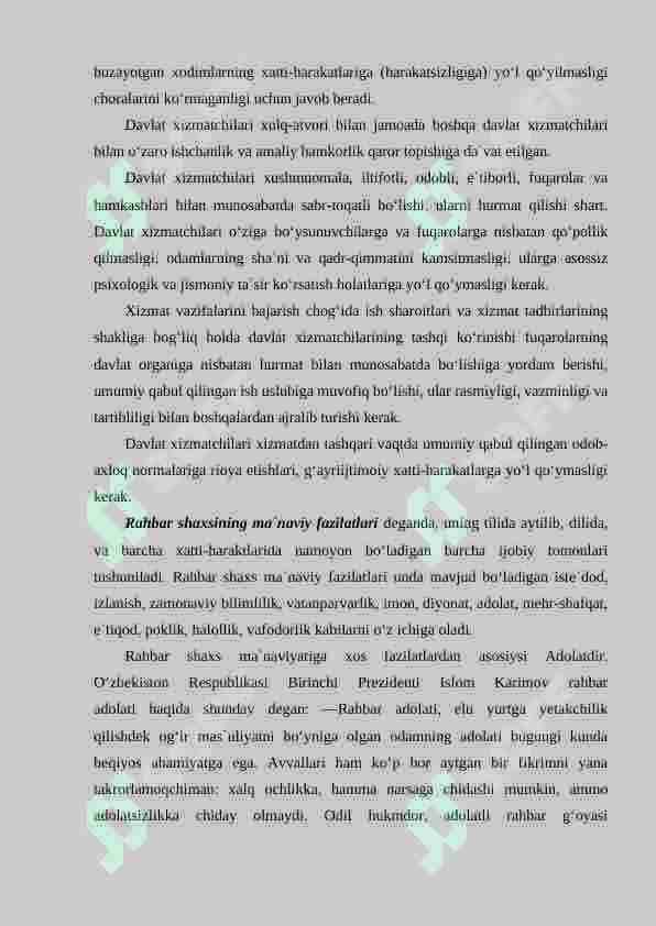 davlat xizmatchisi va boshqaruv madaniyati 6