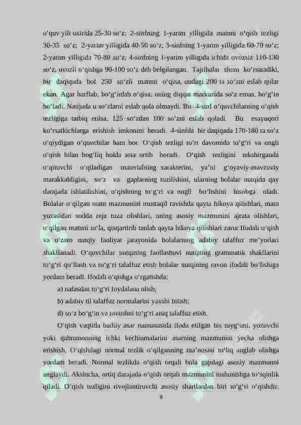 Boshlang‘ich ta’lim o‘quvchilarini ifodali o‘qishga o‘rgatish metodlari 8