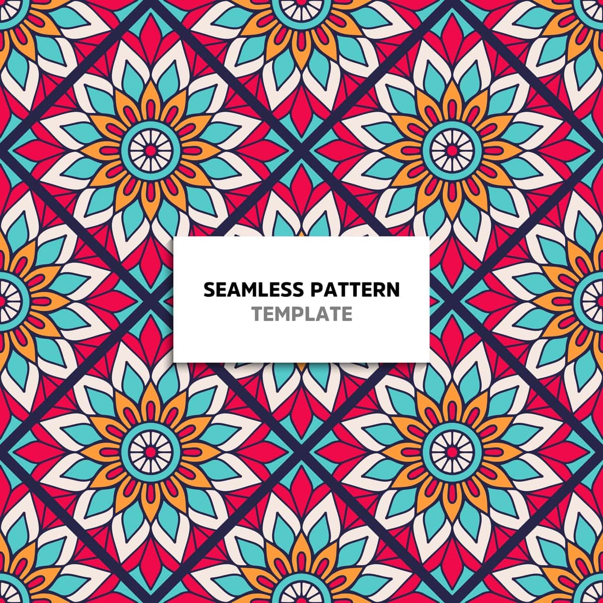 Choksiz mandala rang naqshlari | Seamless mandala color pattern 1