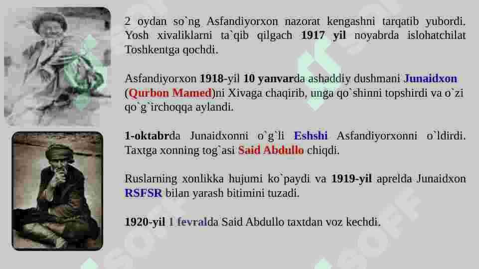 Xorazm va Buxoroda xonligi va amirligini yemirilishi 5