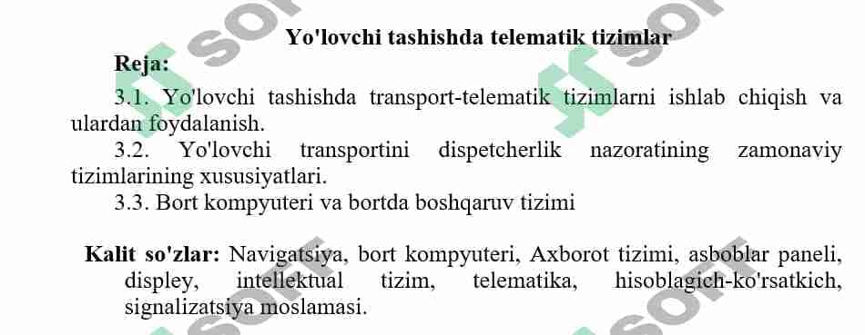 Yo'lovchi tashishda telematik tizimlar 1