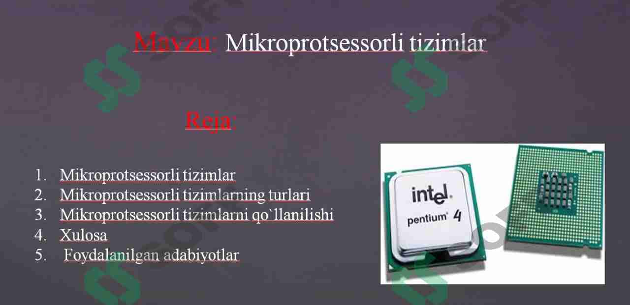 Mikroprotsessorli tizimlar 1