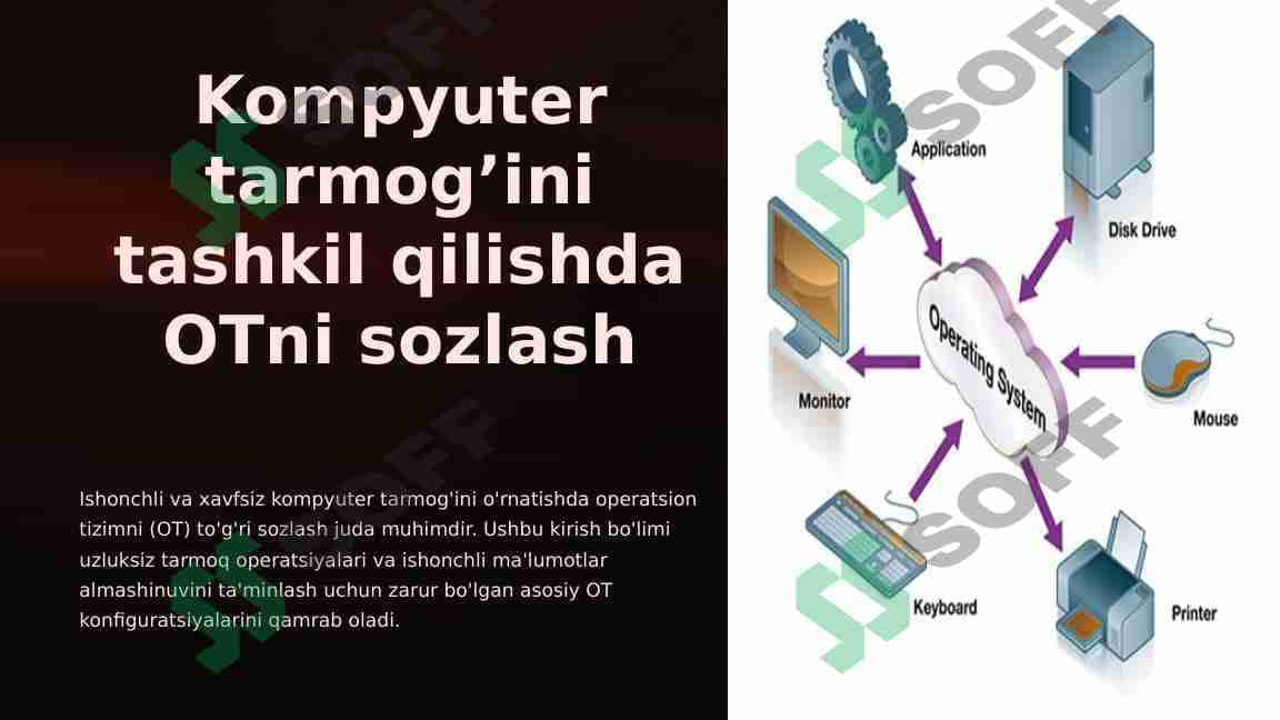 Kompyuter tarmog’ini tashkil qilishda OTni sozlash