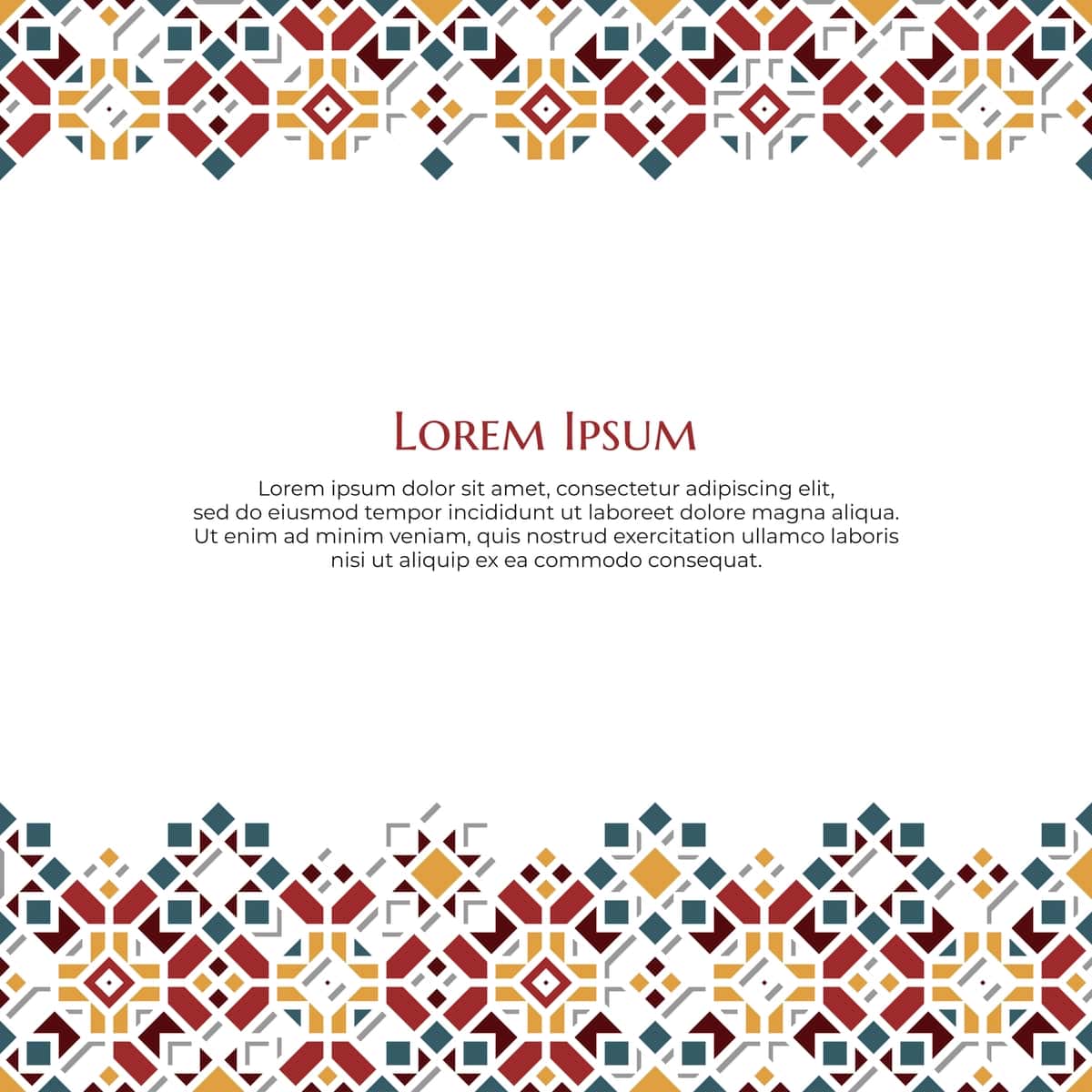 Islomiy sharqona geometrik tabrik dizayni ijtimoiy media post banneri | Islamic oriental geometric greeting design social media post banner 1