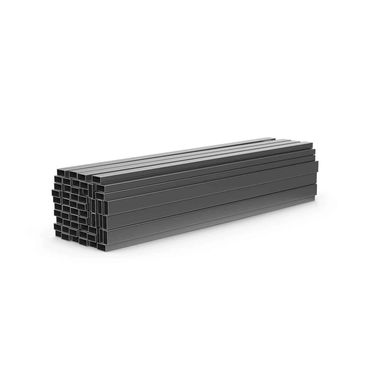 To'q kulrang to'rtburchaklar ichi bo'sh metall profillarni to'plang | Stack dark gray rectangular hollow metal profiles 1