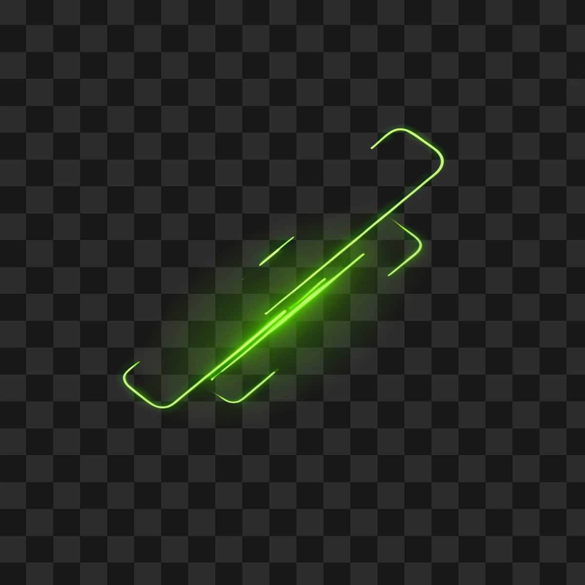 Futuristik yorug'lik chizig'i harakati bilan yashil neon porlayotgan chiziq effekti | Green neon glowing line effect with futuristic light streak motion 1