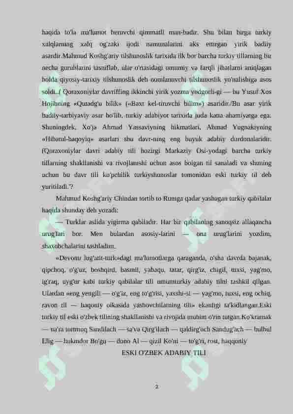 O'zbek adabiy tilining bo’limlari 2