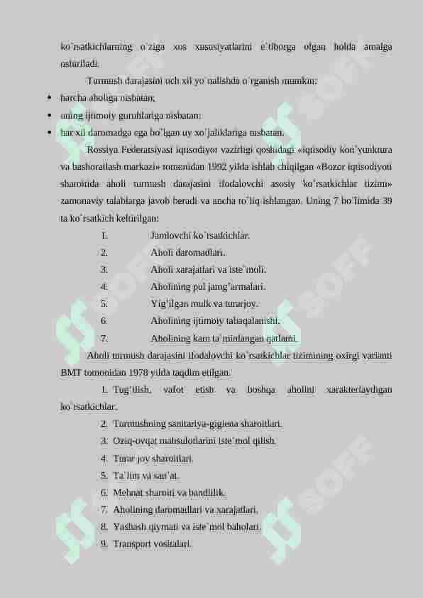 AHOLI TURMUSH DARAJASI STATISTIKASI 2
