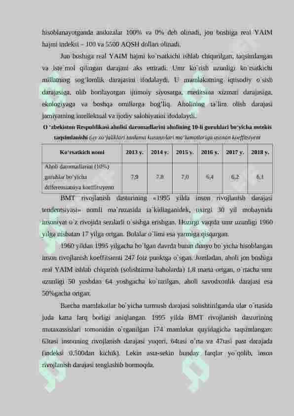 AHOLI TURMUSH DARAJASI STATISTIKASI 5