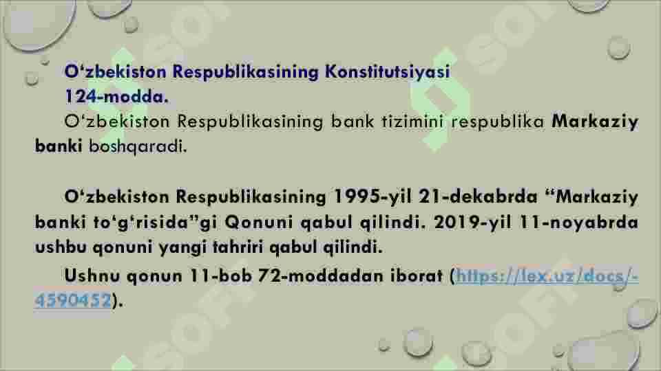 Moliyaviy infratuzilma va moliyaviy tashkilotlar 8
