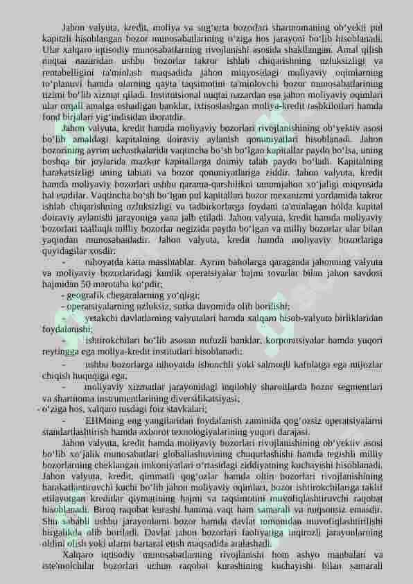 Pulning xalqaro munosabatlardagi harakati 2