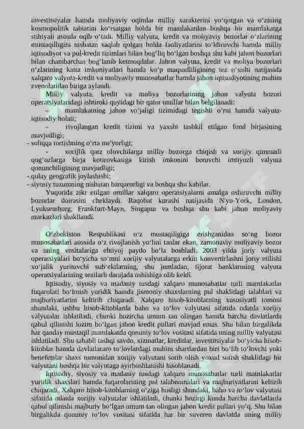 Pulning xalqaro munosabatlardagi harakati 3