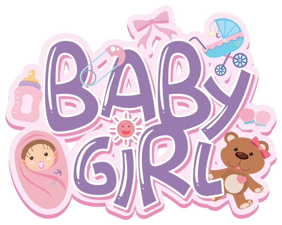 Shrift dizayni so'zlar chaqaloq qiz | Font design words baby girl 1