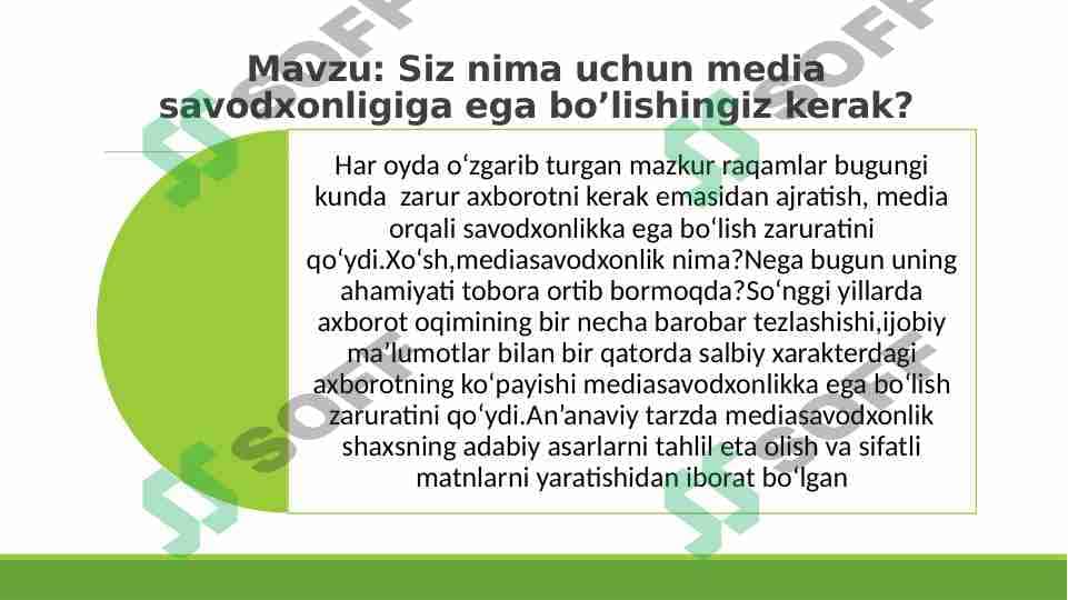 Siz nima uchun media savodxonligiga ega bo’lishingiz kerak?