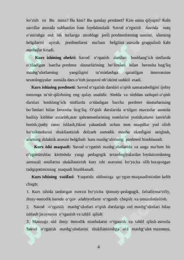 Savod o‘rgatish davridagi dars tiplari, ularning maqsadi, mazmuni va ko‘rinishi 4