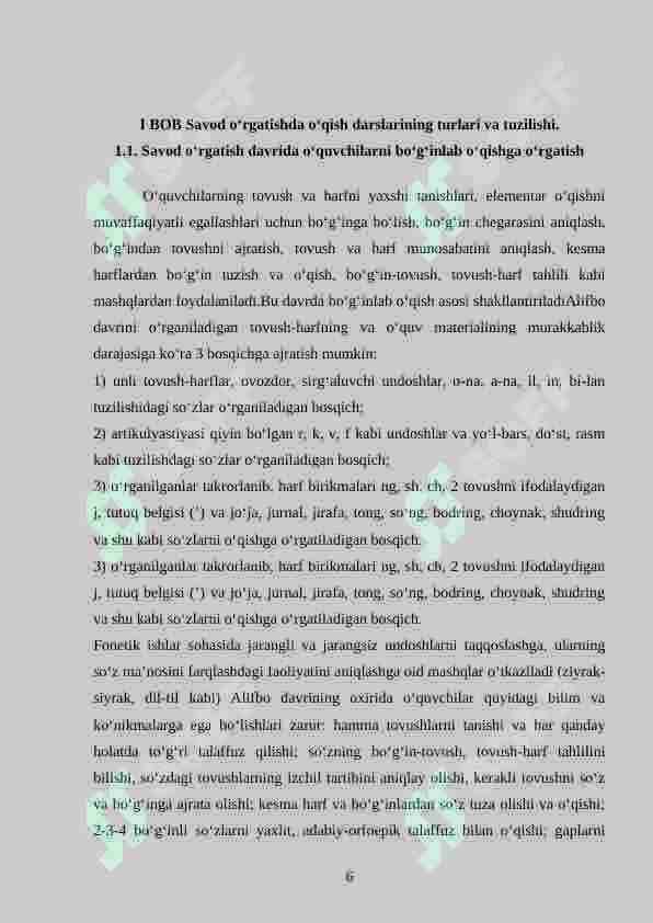 Savod o‘rgatish davridagi dars tiplari, ularning maqsadi, mazmuni va ko‘rinishi 6