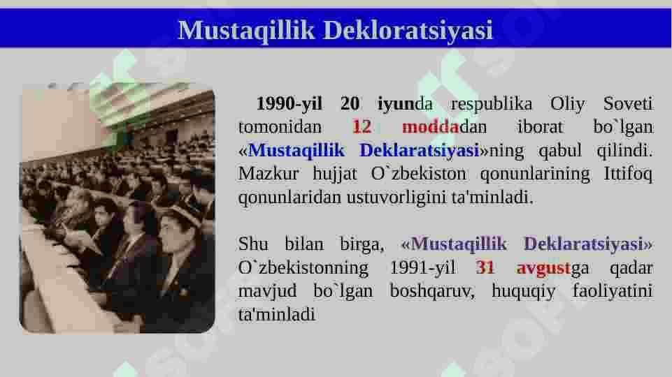 O‘zbekiston mustaqillikka erishish ostonasida 4