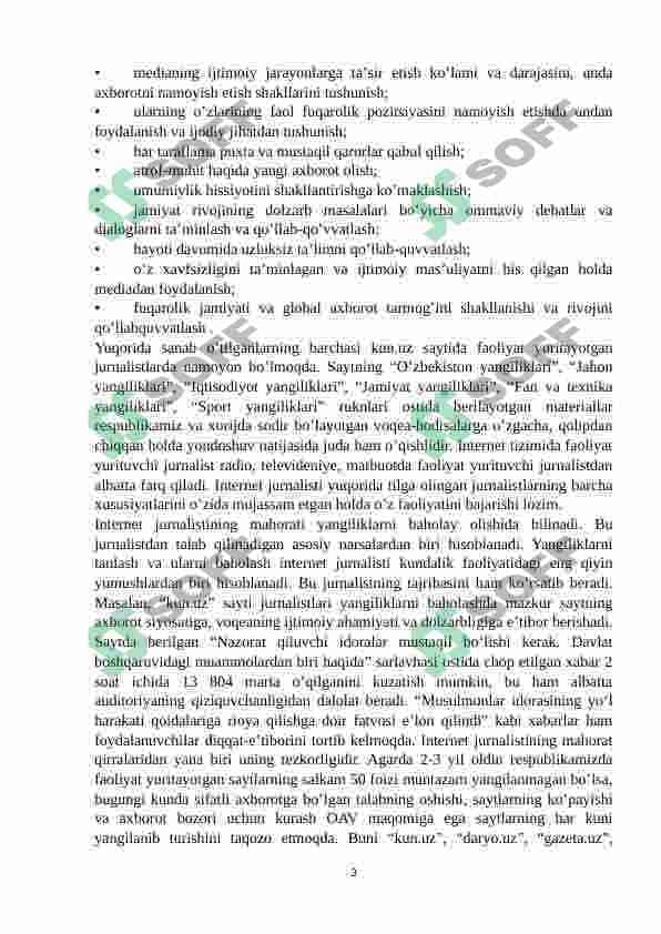 Media makonda axborotni taqdim etish 3