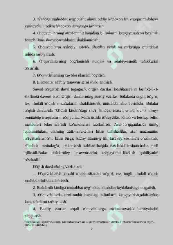 O‘qish darslarida "Ajdodlarimiz-faxrimiz" mavzusini o‘rganish 6