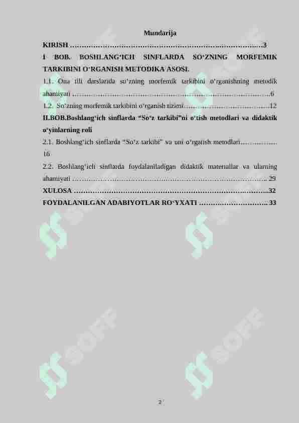 Boshlang‘ich sinflarda so‘zning morfemik tarkibini o‘rgatish metodikasi 2