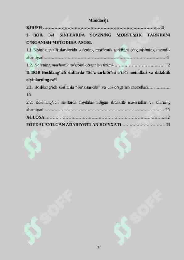 3-4 sinflarda so‘z morfemik tarkibini o‘rganish  metodikasi 2