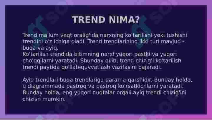 Trend savdo strategiyasi. 1-qism. Treyding. 4