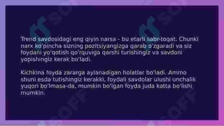 Trend savdo qilish strategiyasi. Treyding. 8