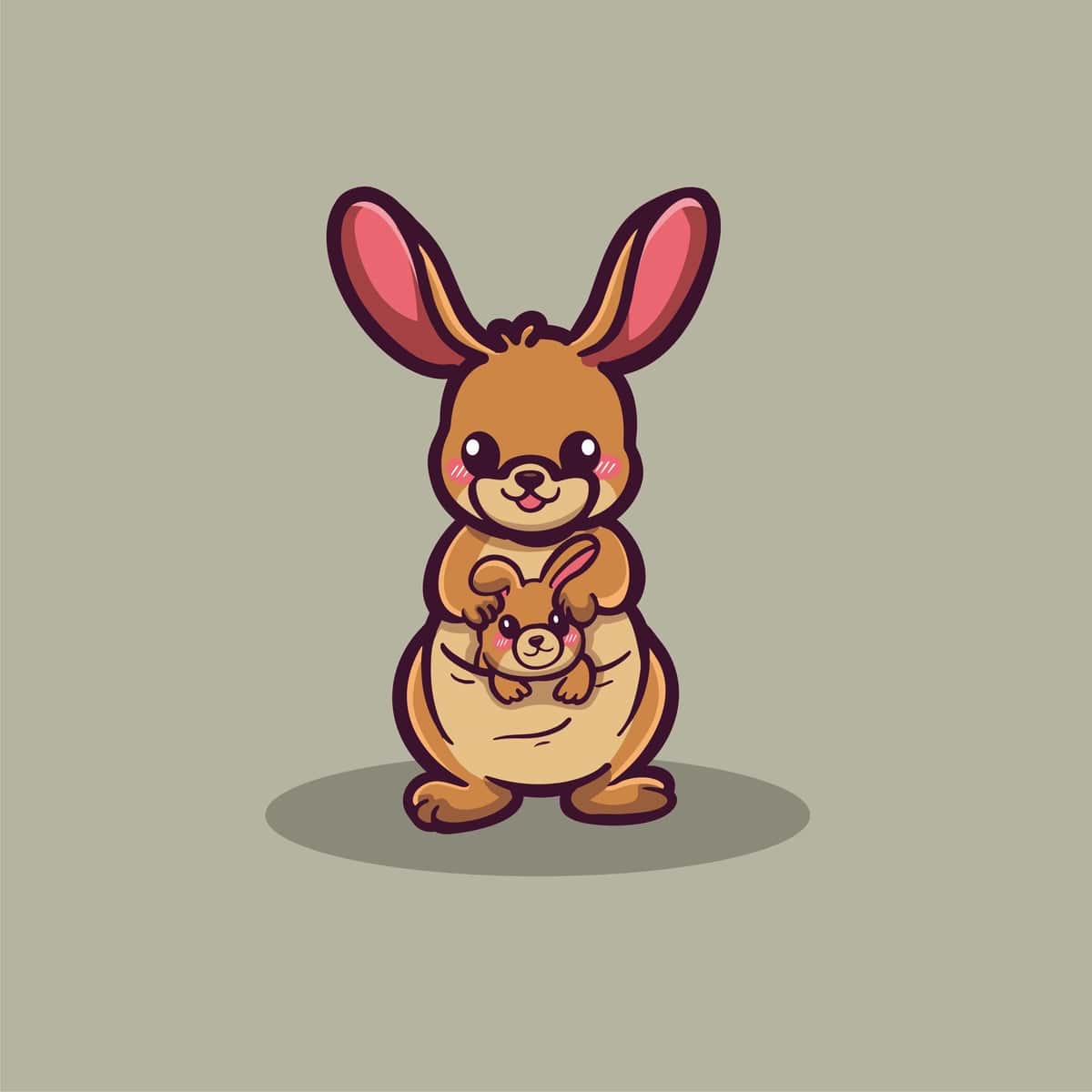 Kenguru chaqaloq bilan | Kangaroo with baby her back 1