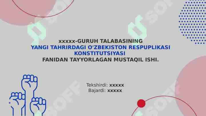 INSONNING SHAXSIY HAMDA SIYOSIY HUQUQLARAINI MUSTAHKAMLASH MASALALARI.