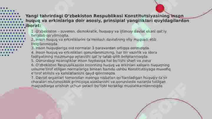INSONNING SHAXSIY HAMDA SIYOSIY HUQUQLARAINI MUSTAHKAMLASH MASALALARI. 5