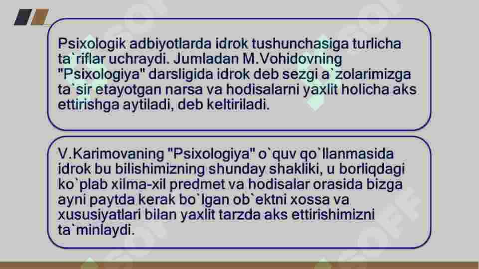 Idrok haqida tushuncha 2