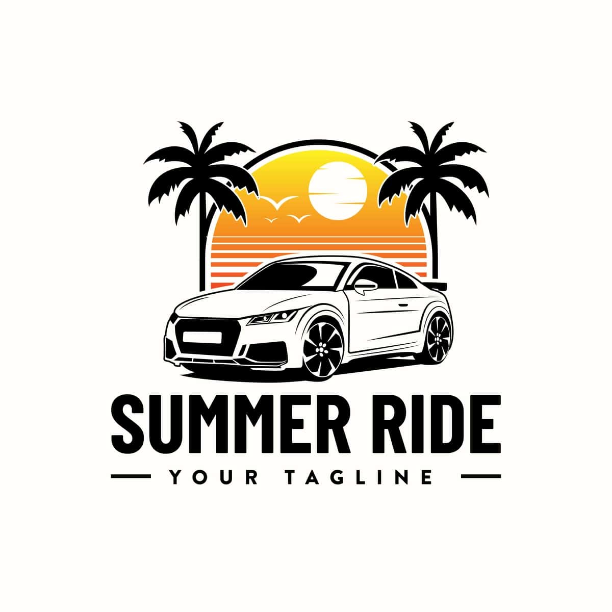 Yozgi sayohat logotipi dizayni yozgi kasb logotipi dizayn shabloni | Summer travel logo design summer vocation logo design template 1