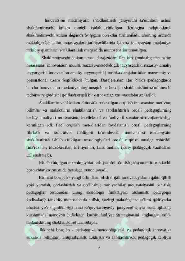 Mashg‘ulotga tarbiyachining innovatsion yondashuvi. 7