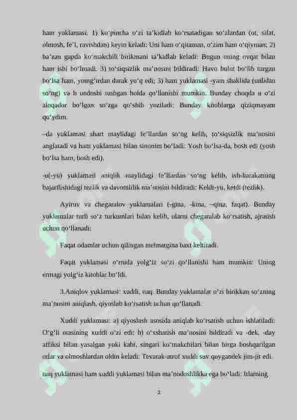 Yordamchi so’zlar ularning turlari 2