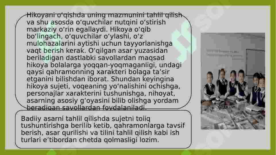 HIKOYA JANRDAGI ASARNI O’QITISH METODIKASI 4